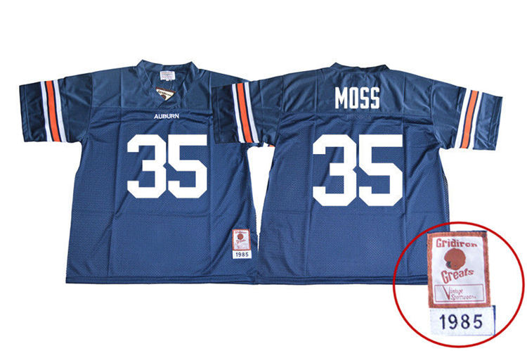 1985 Throwback Youth #35 James Owens Moss Auburn Tigers College Football Jerseys Sale-Navy